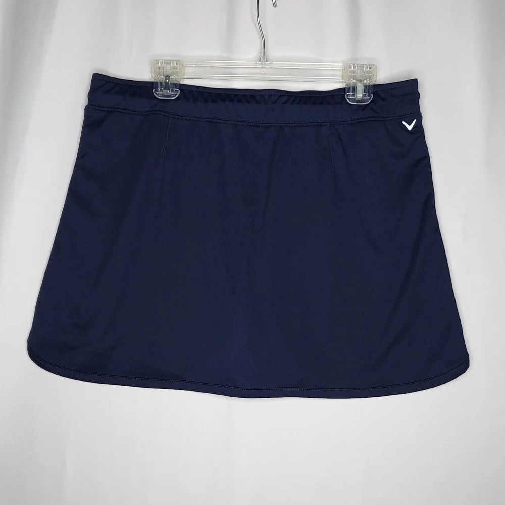 Callaway Skort Women XL Blue Stretch Pullon Drawstring Jersey Knit Golf Athletic
